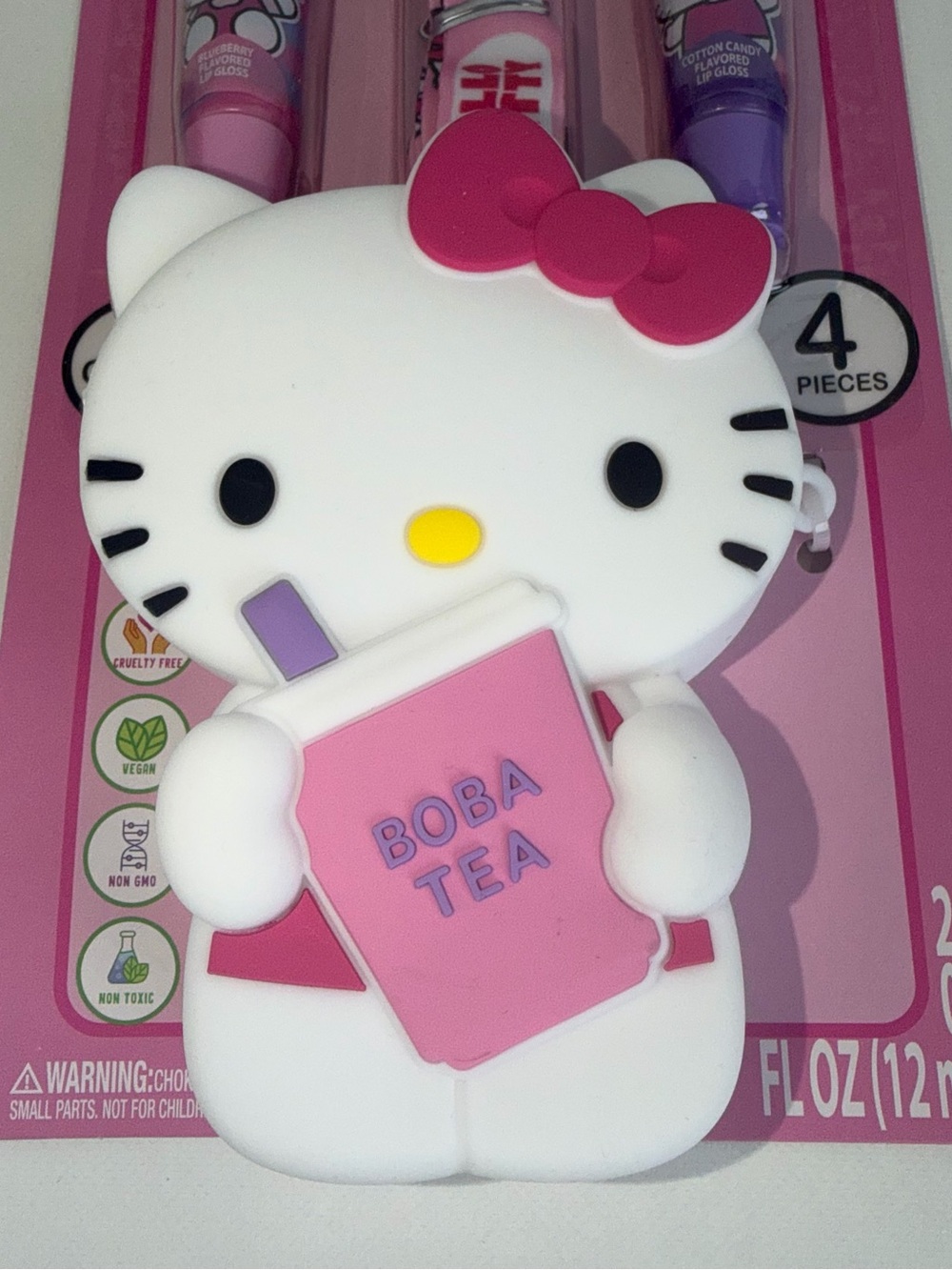 🔥👜Hello Kitty Pink White Silicone Boba Tea Bag with Bow